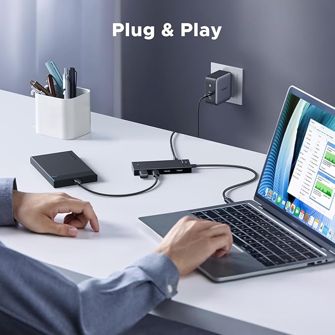 UGREEN Powered 100W 10Gbps USB C Hub - 5 in 1 Adapter with 4 USB-C, 100W PD Ports for MacBook/Air, iPad Pro, iPhone, Surface, Laptops and More