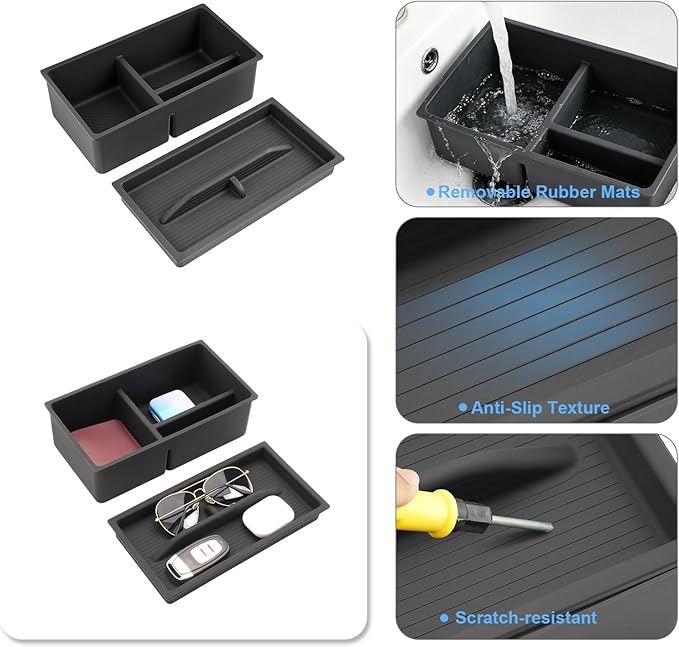 Double-Layer 2022-2026 NX 250/350/350h/450h+ Center Console Organizer for Lexus NX, Durable Silicone Console Tray Insert 2025 2026 NX250/350/350h/450h+ Accessories