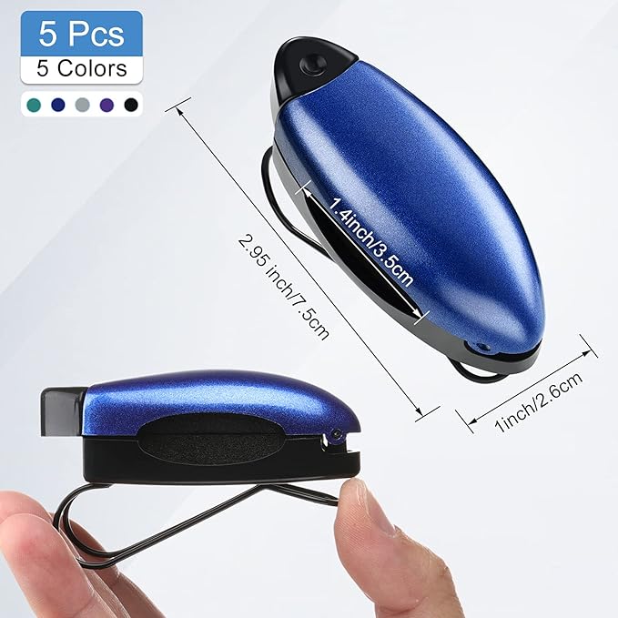 Frienda 5 Pcs Auto Car Vehicle Sun Visor Clip Holder Sunglasses Holder for Eyeglasses Mount Ticket Card Clip for Car Accessories (Stylish Color)