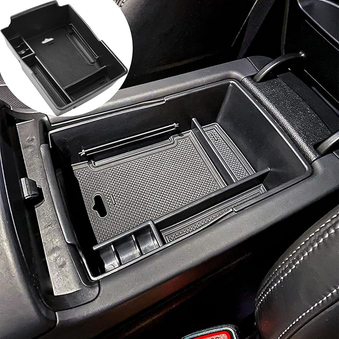TACORBO Center Console Organizer Compatible with Hyundai Santa Fe 2021 2022 2023 & Santa Fe SEL 2022 2023 Accessories Armrest Secondary Storage Box, ABS Insert Glove Box Tray, Black