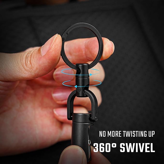 KeyUnity KM13 Swivel Keychain with D Ring Key Shackle, Titanium Rotatable Key Organizer