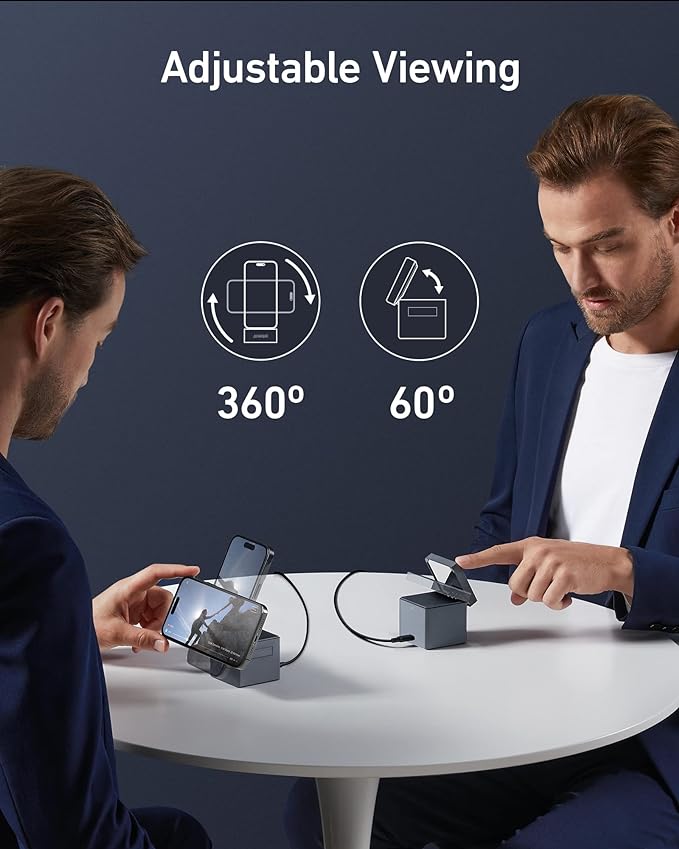 Anker MagSafe Charger Stand, iPhone 17 Wireless Charger, 3-in-1 Cube with MagSafe, 15W Foldable Fast Charging Stand, for iPhone 17/16/15, Apple Watch 1-8/Ultra, AirPods (30W USB-C Charger Included)