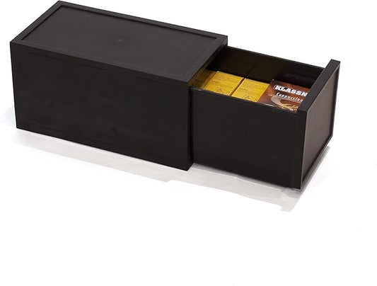 ASTAGE drawer block plastic bins stacking storage modular storage drawer home closet living office organizer with divider (Black, Small B)