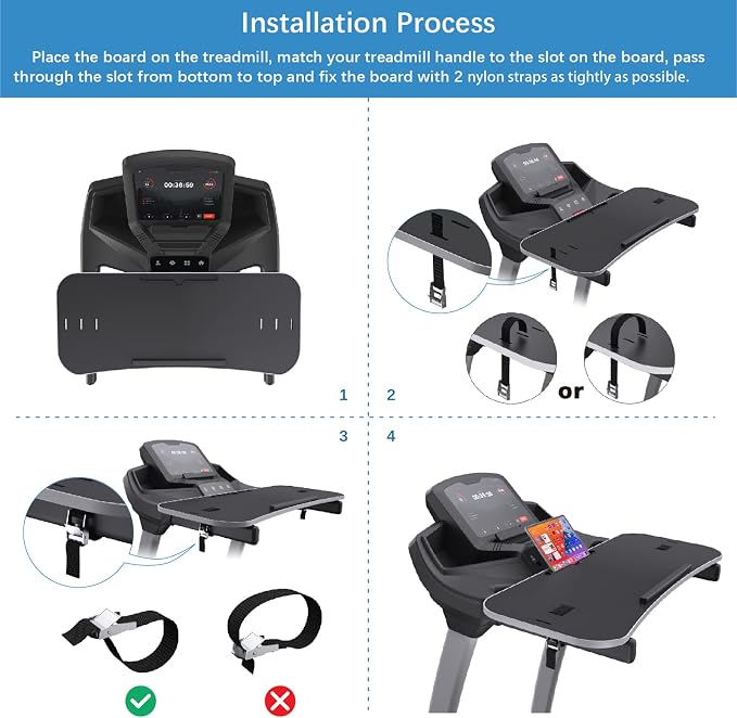 Miden Treadmill Desk Attachment, Universal Laptop Desk for Walking Treadmill, Ergonomic Workstation for Home Office Walking Pad, Notebook/Tablet Stand for Handlebars up to 36", Walk While You Type!
