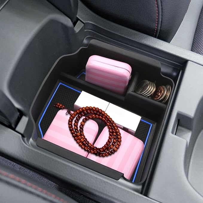 SXCY 2023-2025 Acura Integra 22-24 2025 Civic Si Center Console Organizer Tray for Civic 11th Gen 2023 2024 2025 Civic Si Hatchback Manual Armrest Console Insert Box 2024 Civic Si Storage Mats(Blue)