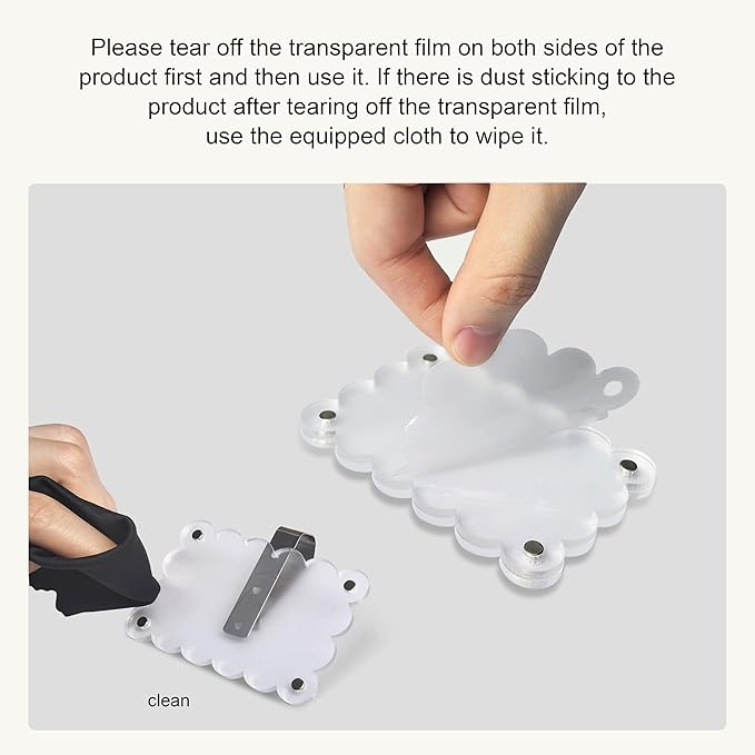 Car Sun Visor Photo Holder, Universal Magnetic Photo Car Visor Clip, Decorate Your Car Visor Picture Clip with Personality(Transparent Wave, 2.4x3.5)