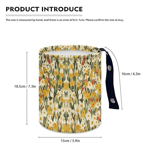 Yellow Florals Car Front Seat Can Leak Proof Front Seat Back Seat Garbage Container Bag Kitchen Rubbish Bin Fashion Vehicle Organization Bin