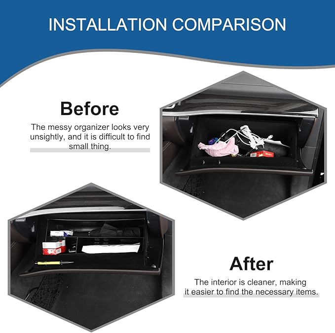 Glove Box Organizer Compatible with Mercedes-Benz GLE 350 40 53 63 W167 C167 GLS 450 63 X167 2020-2024 Center Console Glove Box Insert Box Storage Organizer Tray