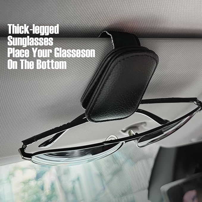 Car Visor Sunglasses Holders,2 Pcs (Black)