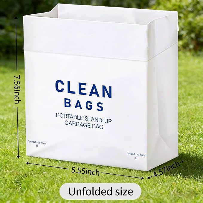 Annper Disposable Car Trash Bags for Garbage, 20 Pack 7.56" × 5.55" × 4.57" Vomit Bags with Recycled HDPE, Adhesive Hanging Trash Can Liners for Car Boat Plane Travel Camping Office Bedroom