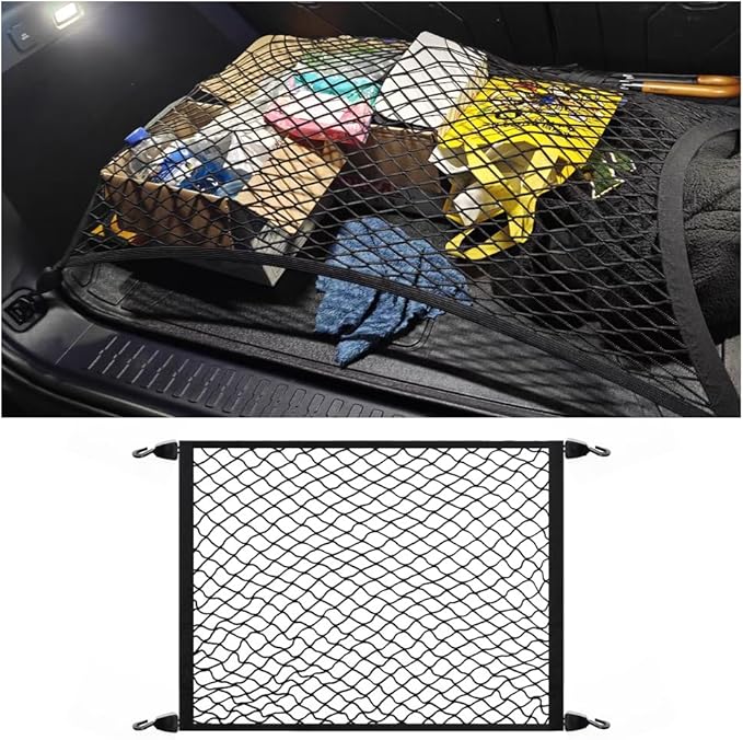 Cargo Net for SUV,Upgraded Highly Elastic Truck Cargo Net with Trunk Net Hooks - Stretch to 62.99"X47.24",Premium Truck Bed Netting for Cargo for Car Organizer and Storage