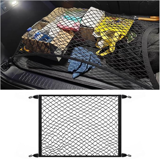 Cargo Net for SUV,Upgraded Highly Elastic Truck Cargo Net with Trunk Net Hooks - Stretch to 62.99"X47.24",Premium Truck Bed Netting for Cargo for Car Organizer and Storage