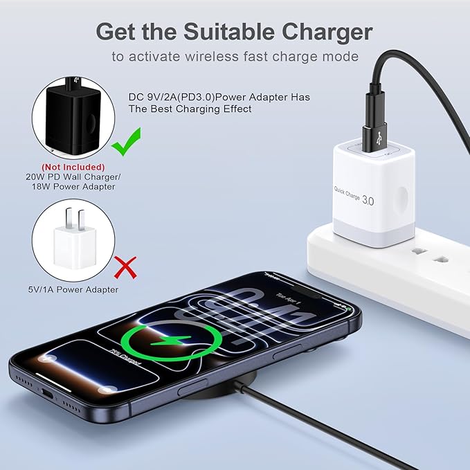 15W Wireless Charger Pad Magnetic Mat Fast Charging for Samsung Galaxy S26 Ultra S26 S25 S24,Magsafe Wire Less Charger Stand with 4FT USB-C/USB A Port for iPhone 17e/17 Pro Max/Air/17/16 Pro Max/16e