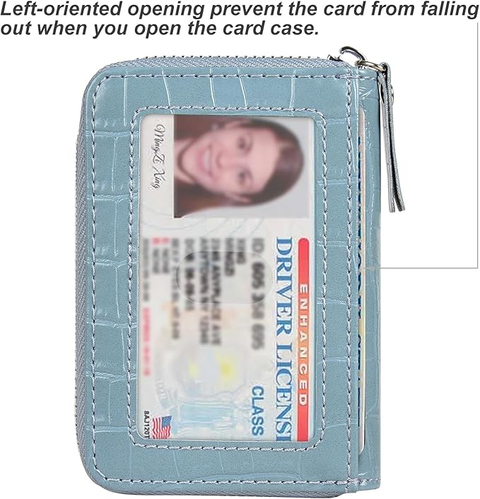 EcoVision Credit Card Holder RFID Card Case Wallet, Small Accordion Zipper Card Case Holder, Card Organizer Case for Women Men