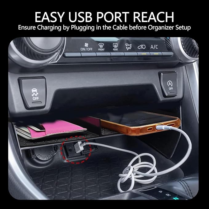 Upgrated 3PCS Center Console Organizer for Toyota RAV4 2026 2025 2024 2023 2022-2019 ABS Dashboard Storage Organizer, Console Divider Storage Tray, Armrest Storage Box for RAV 4 Interior Accessories