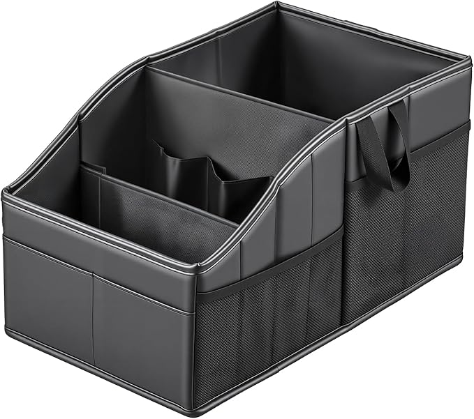 WHHMK Car Storage, Sturdy Leather Car Backseat Organizers, Support Up to 33 LB of Weight Automotive Front Seat Organizer, Floor Organizer and Storage Used for SUV Truck Toy Snack Water Bottle Holder