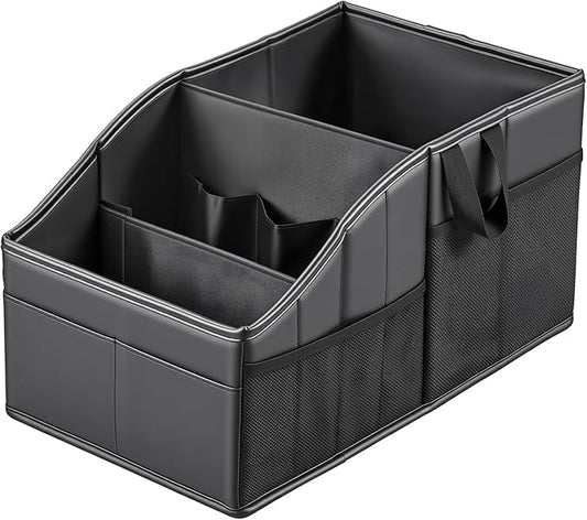 WHHMK Car Storage, Sturdy Leather Car Backseat Organizers, Support Up to 33 LB of Weight Automotive Front Seat Organizer, Floor Organizer and Storage Used for SUV Truck Toy Snack Water Bottle Holder
