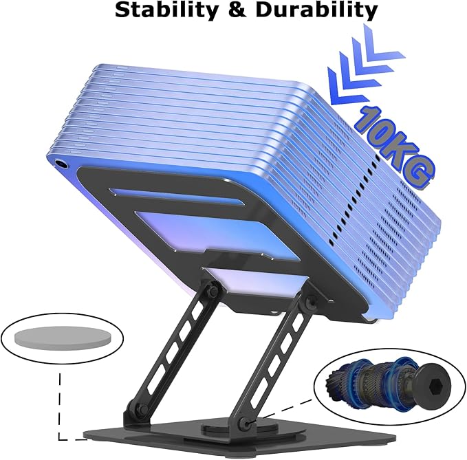 Adjustable Laptop Stand, 360 Rotating Computer Riser, Stable Base Stand Holder for MacBook Pro/Air Notebook up to 16 Inches, Black