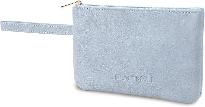 RIGHT AWAY Makeup Bag Travel Cosmetic Bag,Portable Make up Organizer With Handle,Small purse pouches Cell Phone Purse with Compartments for Women Girls（Blue）