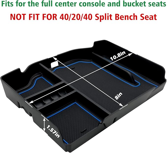 JOJOMARK Center Console Organizer fits for Dodge RAM 2025 2024 2023 2022 2021 2020 2019 1500 2500 3500 Accessories Interior Storage Box Armrest Storage Tray(Blue)