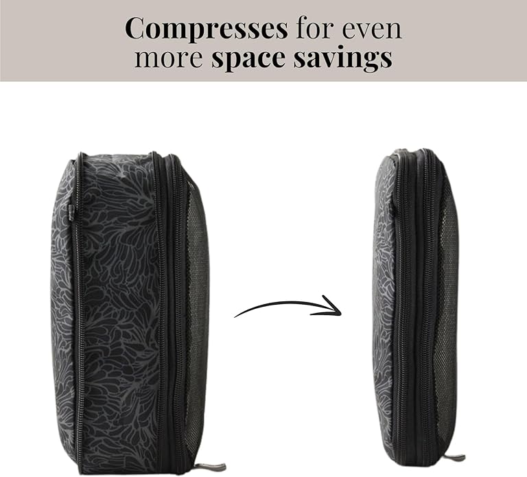 Baggallini Compression Cube 4-piece set - Lightweight Compression Packing Cubes for Travel
