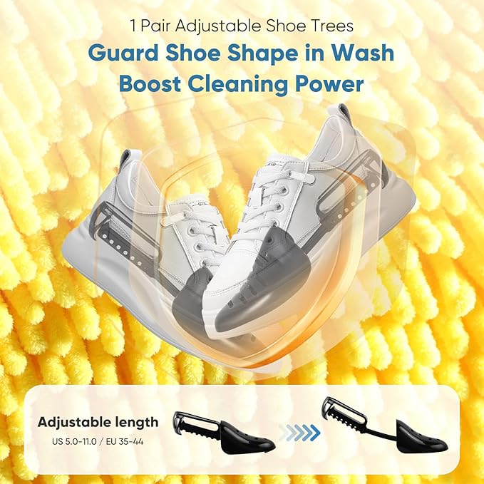 Shoes Laundry Bag Keep Shoes Clean, Shoe Wash Bag for Washing Machine, Durable Zipper Laundry Washing Bag, Sneaker Tennis Cleaner Kit Adjustable Shoe Trees - Home Dorm Travel Essentials