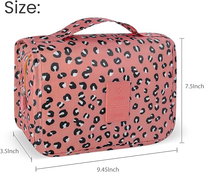 Large Capacity Toiletry Bag Travel Bag with Hanging Hook for Men and Women Waterproof Travel Cosmetic Bag Bathroom Storage Bag for Brushes Set,Full-Sized Shampoo,Accessories-Blue Flower