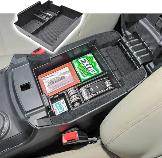 RUNROAD Center Console Insert Organizer Compatible with Ford Explorer 2012-2019 Accessories, Interior Armrest Secondary Storage Box ABS Materials Coin Holder Console Tray Storage Compartments, Black