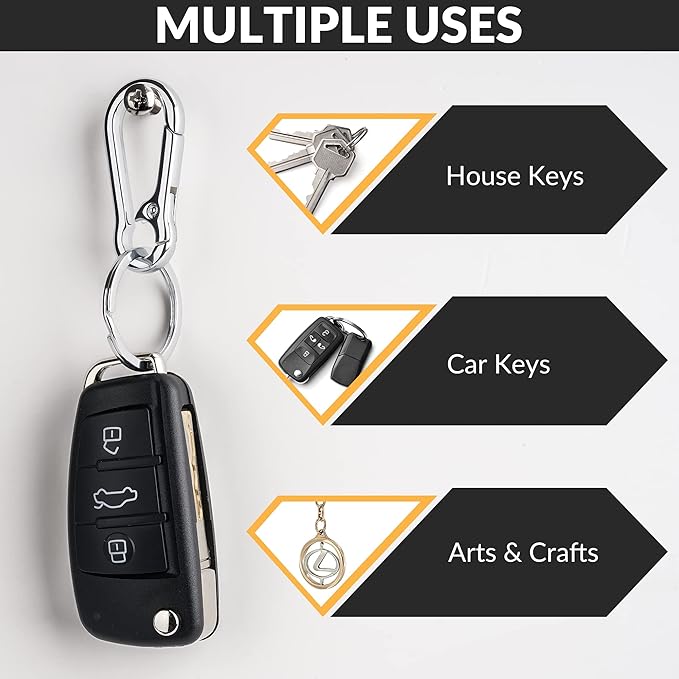 Rainspire Key Ring Keychain Keyrings Key Chain Holder Clip Key Organizer Key Chain Ring for Men and Women, 3 Pack