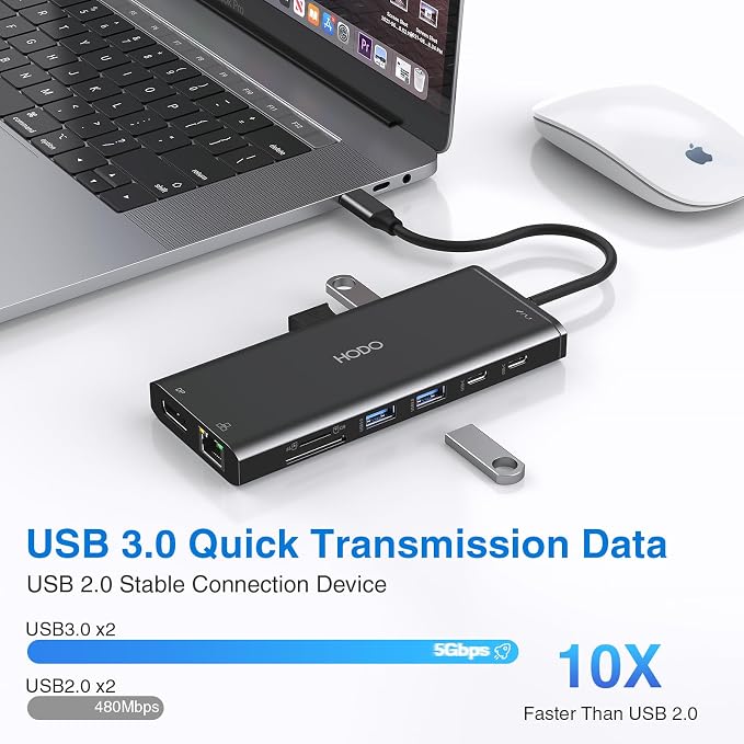 USB C Docking Station Dual Monitor HDMI for Dell HP, Laptop Docking Station 3 Monitors Triple Display USB C Hub Dock to 2 HDMI 4K,DP,Ethernet,6 USB,PD,SD/TF, Audio, 14 in 1 USB C Adapter