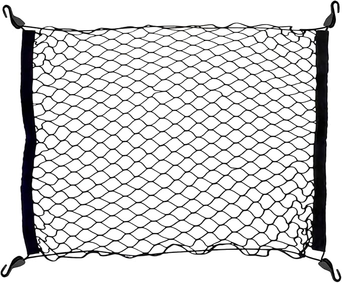 Floor Style Automotive Elastic Trunk Mesh Cargo Net for Toyota Prius 2023-2025 - Premium Trunk Organizer and Storage - Luggage Net for Sedan - Best Car Organizer for Toyota Prius (XW60)