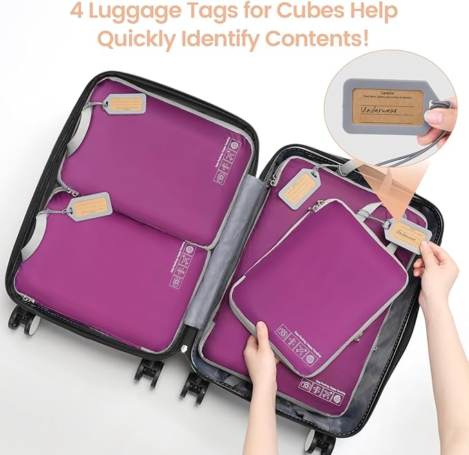 Cambond Compression Packing Cubes for Travel - Lightweight Expandable Travel Bags Luggage Organizers Travel Essentials Compression Cubes for Travel Space Saver for Carry on Suitcases Organizer