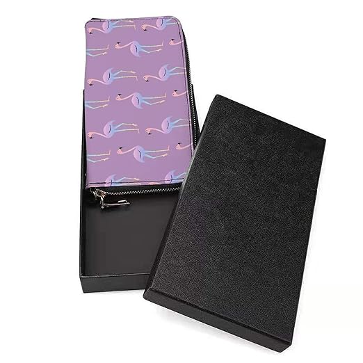 Unisex Zip Around Wallet for Adults Teens Beautiful And Colorful Rainbow Flamingo Coin Pouch Cash Pocket PU Leather Wallets Card Holder Organizer Designer Purse with Wristlet Strap