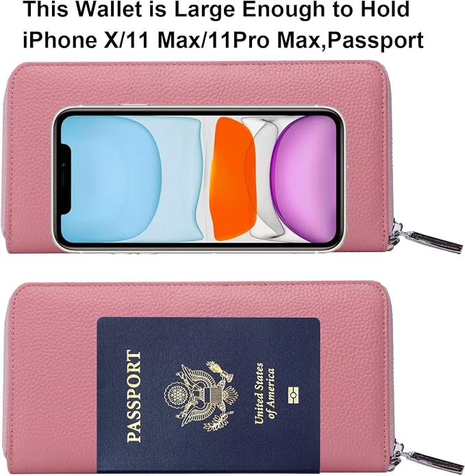Lavemi Small Compact Women Wallet RFID Blocking Genuine Leather Bifold Purse with ID Windows