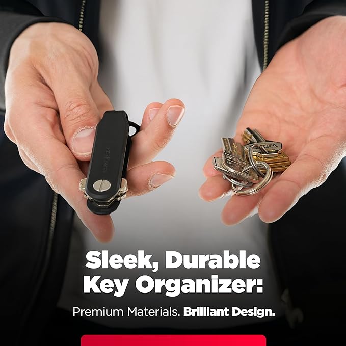 KeySmart Loop - Keychain Key Holder, FKM Silicone Compact Key Organizer for Key Chain, Clutter-Free Compact EDC Key Chains
