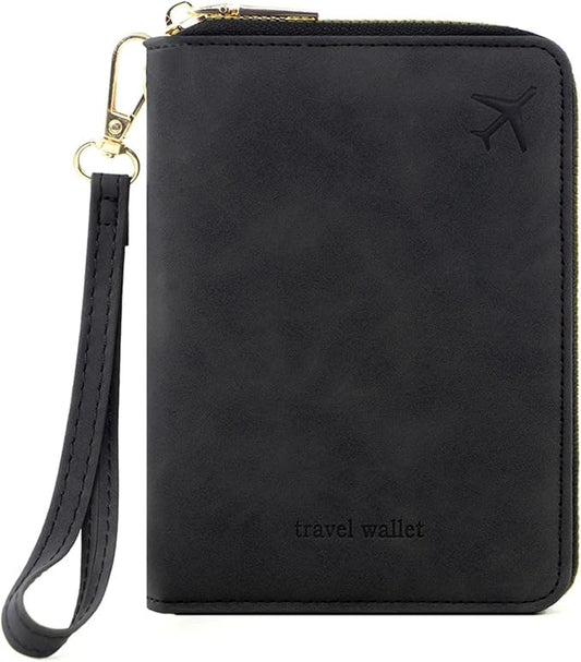 Passport Holder for Travel Women and Men RFID Passport Holder with Zipper Passport Case Passport cover Passport Wallet Travel Essentials and Accessories