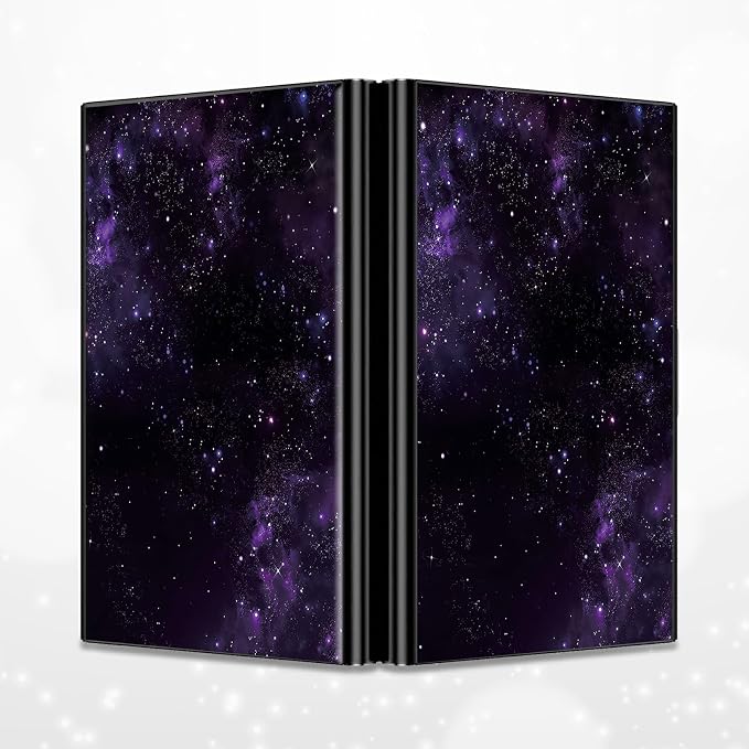 Slim Credit Card Holder, Purple Galaxy RFID Blocking Metal Wallet for Men & Women, Aluminum Minimalist Hard Case Pocket-Sized Business Cards Organizer (Fits Up to 10 Cards)