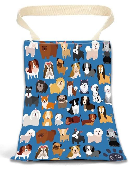 Car Garbage Can, Car Trash Bag, Car Garbage Bag, Hanging Car Trash Can for Car Accessories, Vehicle, Travelling, Camping, Cute Car Back Seat Organizer, Cute Blue Dogs