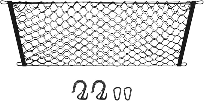 Canvcle Trunk Cargo Net for 2014-2023 Jeep Cherokee Accessories Envelope Style Mesh Trunk Net Organizer and Storage Stretchable Adjustable Elastic Nylon Rear Cargo Netting with Hooks