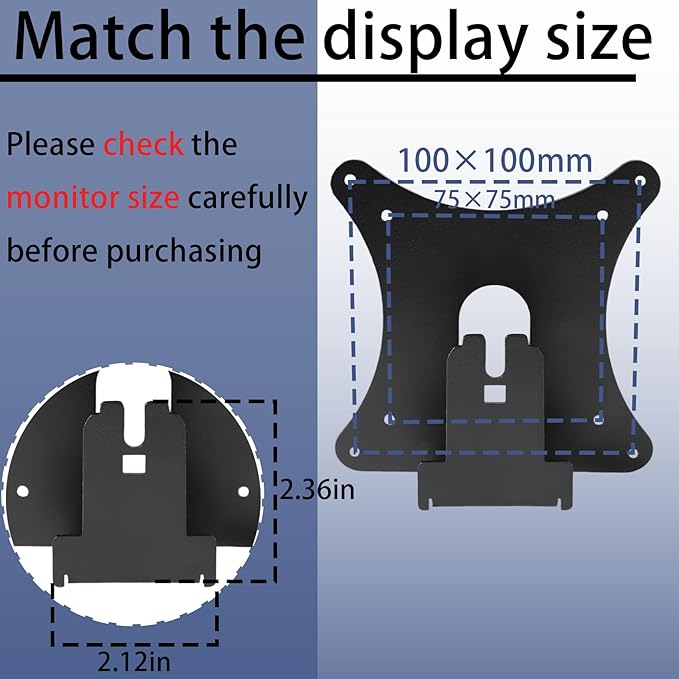 VESA Mount Adapter Compatible with Dell vesa Adapter for S2218H, S2318, S2319, S2419,S2718,S2719,SE2 Series and More Monitors