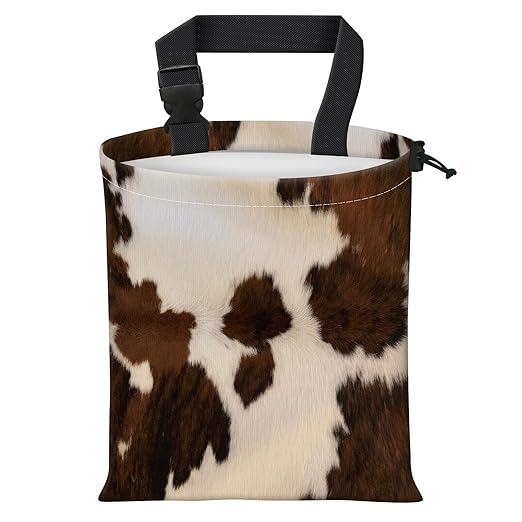 Car Trash Bag Large Hanging Can for Back of Seat, Cute Waterproof Car Garbage Bag for Vehicle, Travelling, Outdoor Cute Brown Cowhide