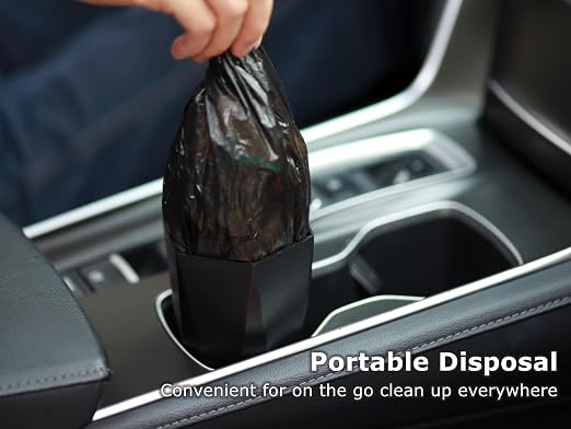 Ginsco 0.8 Gallons Disposable Trash Bags for Mini Car Trash Can, Portable Small Car Garbage Bags, Cars Accessories, Mini Trash Bags, Plastic Trash Bag for Cars/Home/Office (6 Rolls/90 Counts) Black