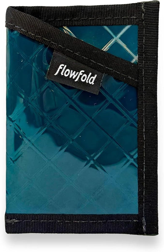 Flowfold Recycled Sailcloth Minimalist Card Holder Wallet | Slim and Durable with Cash pocket and Credit Card Slot | Minimalist Wallet Made in USA Holds 6-8 Cards