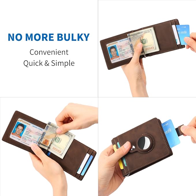 FALAN MULE Wallets for Men RFID Blocking Genuine Leather Bifold Minimalist Front Pocket Mens Wallet