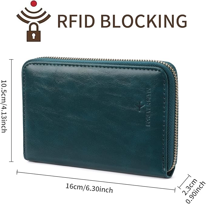 RFID Blocking Passport Holder for Wallet,with Zipper Travel Wallet Credit Cards Case Women Men Passport Cover Wallet