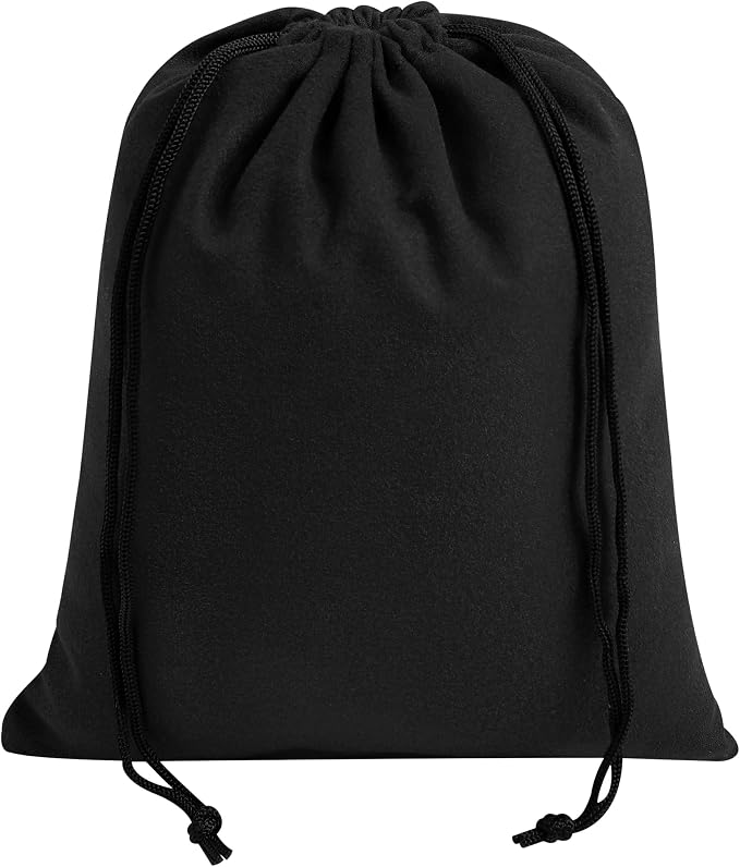 Premium Microfiber Drawstring Bags (Set of 5) – Multipurpose Travel Storage Pouches for Cords, Toiletries, Jewelry, Shoes – Durable Organizer with Strong Drawstring Closure (Black, 6 x 8 Inches)