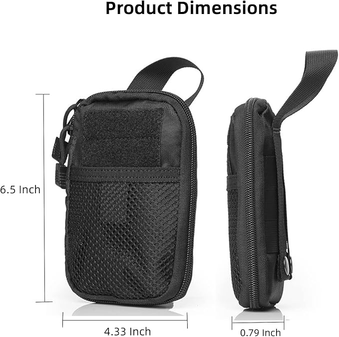 Mini Pocket Organizer Pouch, Tactical Molle Pouch Accessory Bag, Small Tool Storage Pouch for Phones/Cards/Keys/Pocket Knife, Men's Utility EDC Waist Bag Pack for Camping Hunting