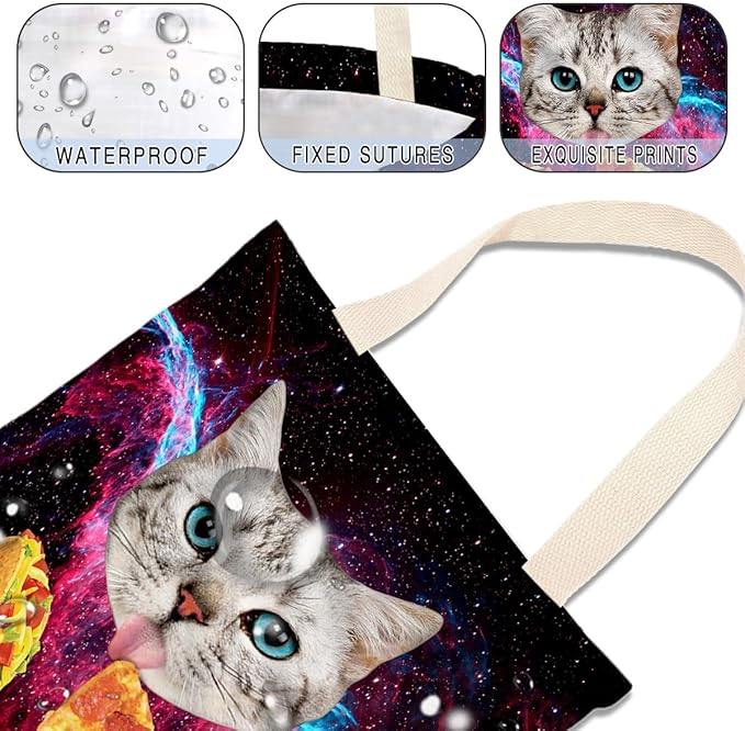 Car Trash Bag Hanging No Snap Small Garbage Bag for Car Back Seat Cute Printed One-handed Strap Trash Bags Car Accessories-Galaxy Pizza Cat Car Trash Bags