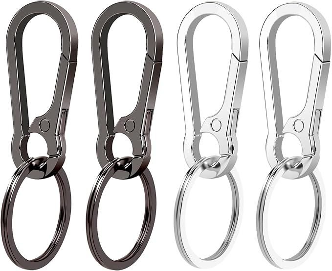4Pcs Keychain for Car Keys, Metal Key Chain Carabiner for Keys, Key Chain Holder Clip Key Organizer Key Ring