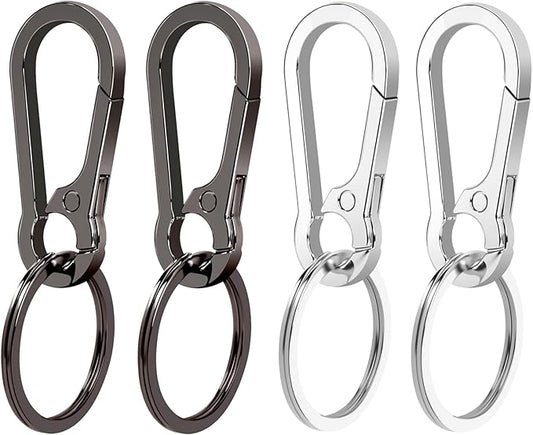 4Pcs Keychain for Car Keys, Metal Key Chain Carabiner for Keys, Key Chain Holder Clip Key Organizer Key Ring